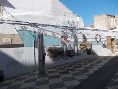 Mural de pescadores en plena calle de Portimao. Fuente: Santiago Tejada Pacheco.